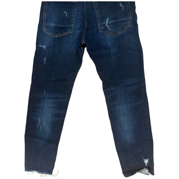 NWOT ZARA HI RISE SUPER STRETCHY DISTRESSED ANKLE JEANS W/RAW CHEWED HEM - Picture 12 of 14